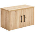 AUFSATZSCHRANK 72/43/36 cm   - Schwarz/Eiche Artisan, Basics, Holzwerkstoff/Metall (72/43/36cm) - Xora