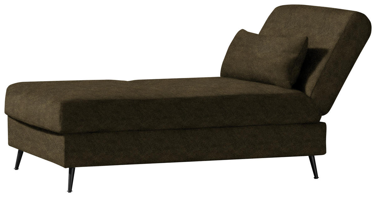 SCHLAFSOFA in Flachgewebe Grün  - Schwarz/Grün, Modern, Textil/Metall (205/90/92cm) - Novel