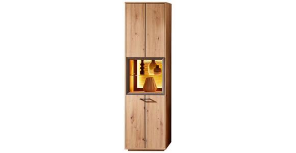 VITRINE Braun, Eichefarben - Eichefarben/Braun, KONVENTIONELL, Glas/Holzwerkstoff (55/201/40cm) - Cantus