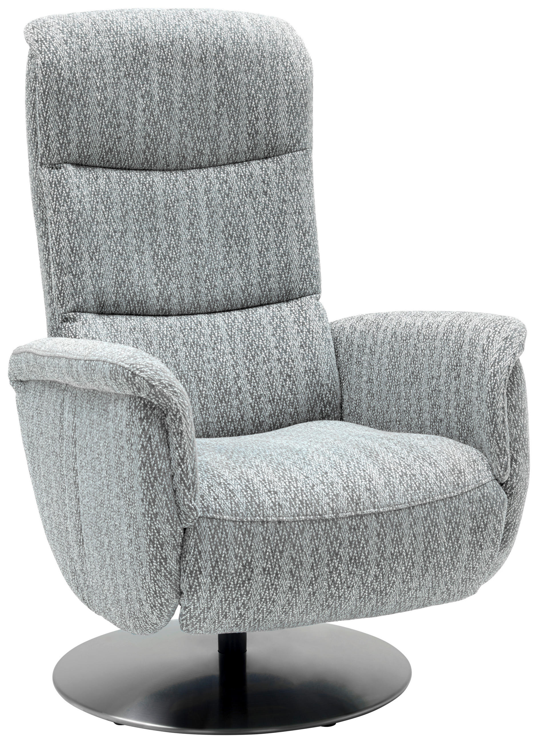 RELAXSESSEL Flachgewebe Relaxfunktion, Kopfteilverstellung, Fußteilverstellung, Rücken echt    - Edelstahlfarben/Grau, Design, Textil/Metall (71/112/83cm) - Dieter Knoll