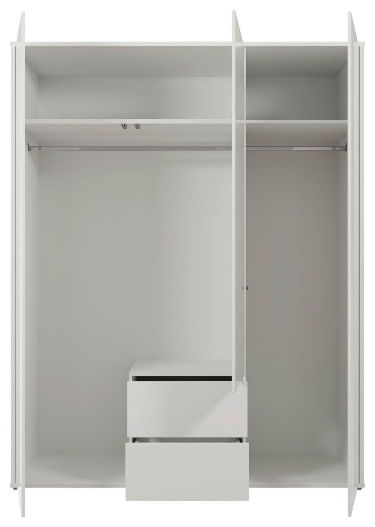 DREHTÜRENSCHRANK 169/214/60 cm,  in Weiß, Weiß Hochglanz, 3-türig  - Weiß Hochglanz/Weiß, Trend, Holzwerkstoff (169/214/60cm) - Carryhome