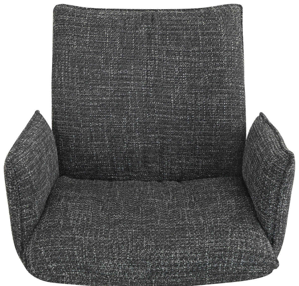 ARMLEHNSTUHL  Sitzfläche 360° drehbar, automatische Rückholfunktion Webstoff  Schwarz  - Schwarz, Design, Textil/Metall (60,5/87/61,5cm) - Novel