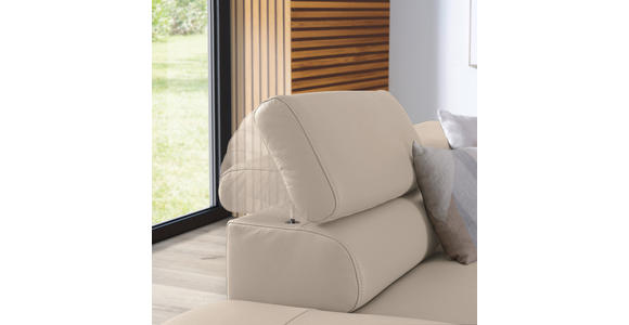 ECKSOFA in Echtleder Creme - Creme/Schwarz, Design, Leder/Metall (220/270cm) - Novel