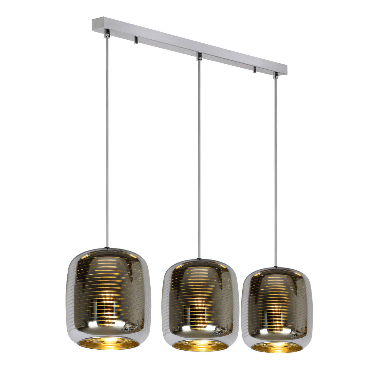 HÄNGELEUCHTE Eryn 88/20/157 cm   - Chromfarben, Design, Glas (88/20/157cm) - Lucide