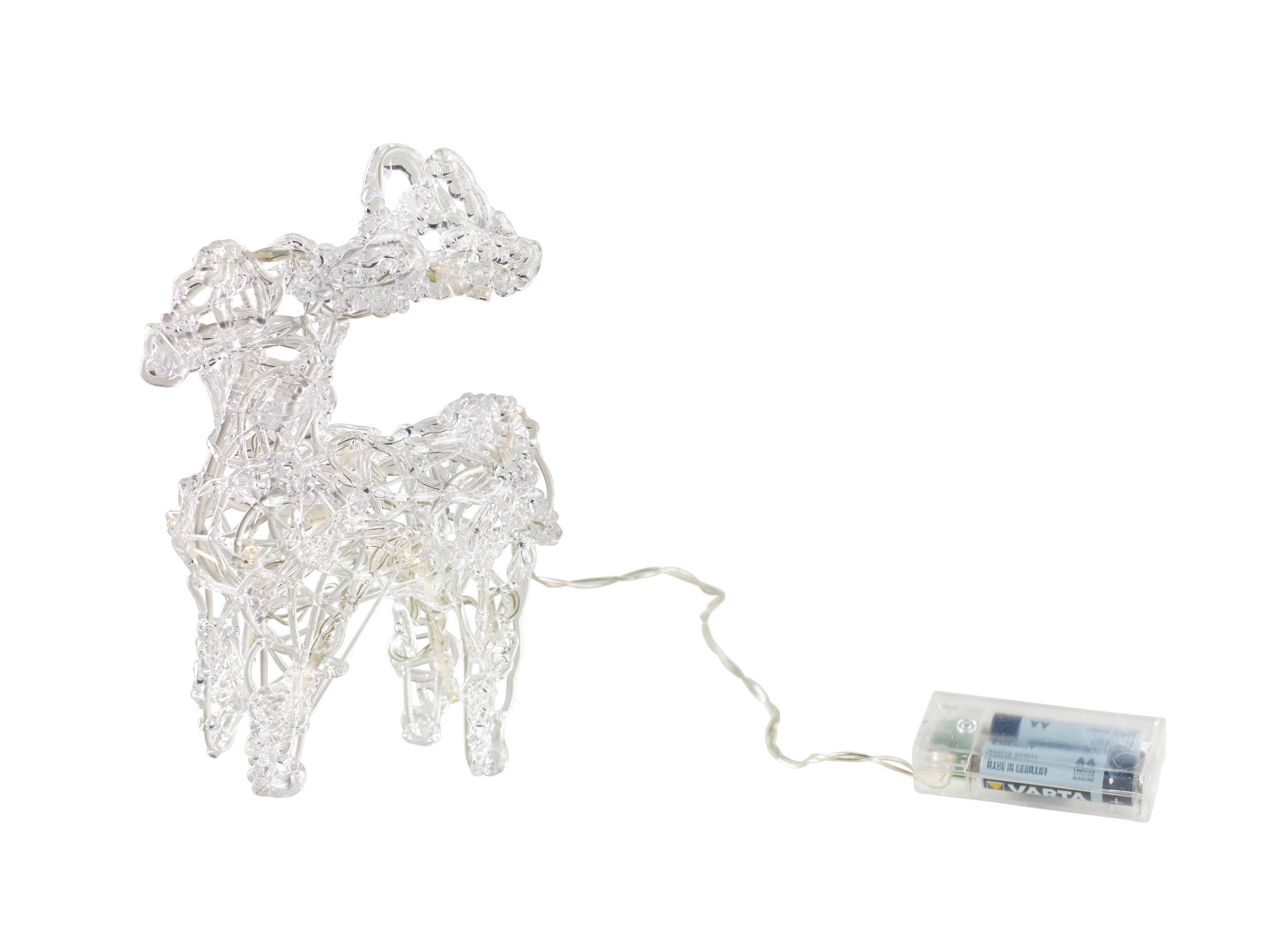 LED DÍSZLÁMPA - áttetsző/fehér, Lifestyle, műanyag/fém (13/20cm) - X-Mas