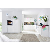 EINBAUKÜCHE LUX  - Nussbaumfarben/Weiß, Design, Holzwerkstoff - Nolte Küchen
