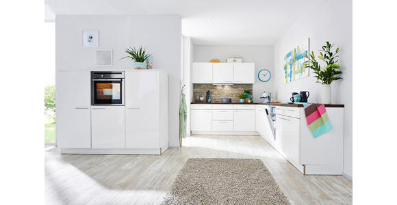 EINBAUKÜCHE - Nussbaumfarben/Weiß, Design, Holzwerkstoff - Dieter Knoll