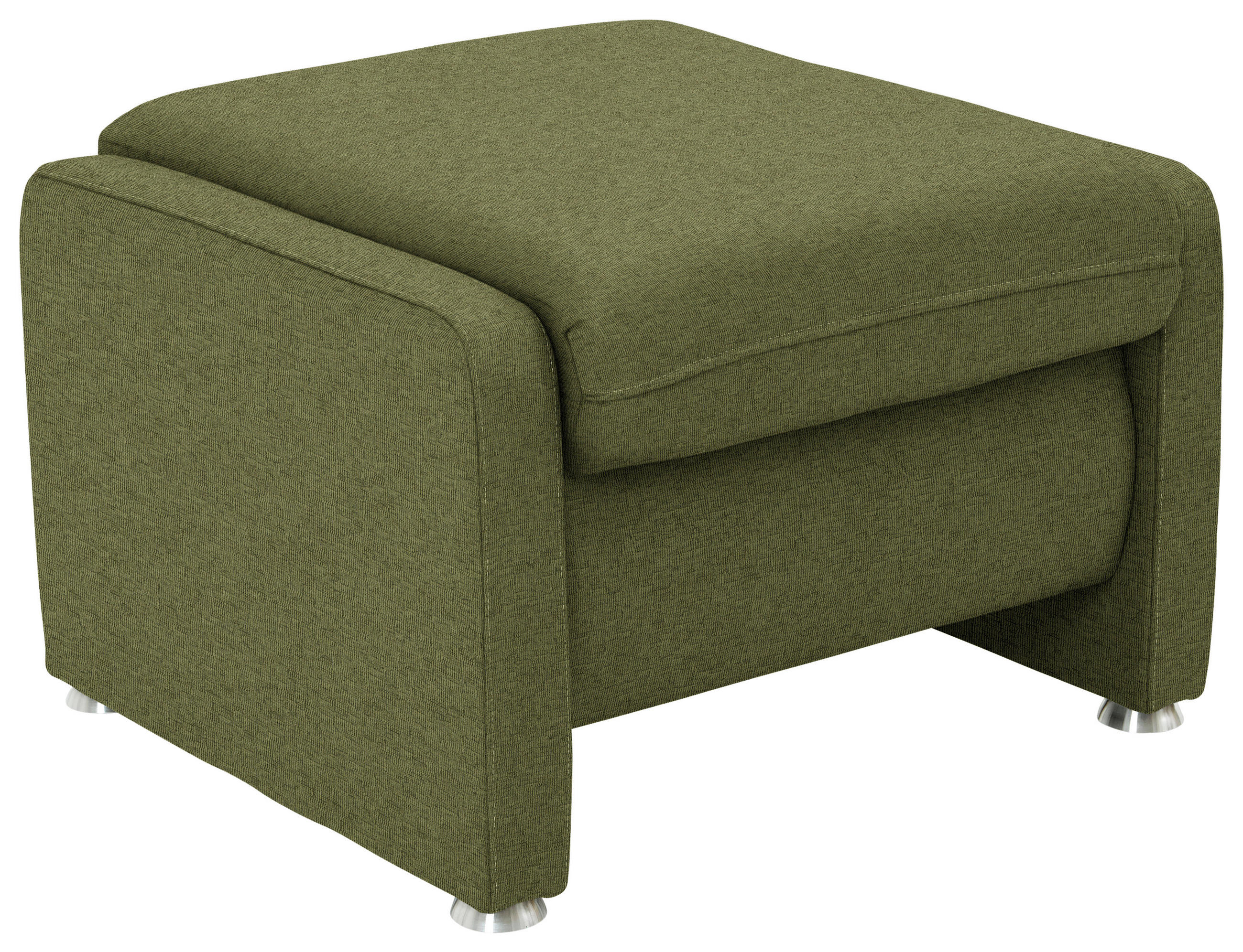 HOCKER Textil Grün  - Alufarben/Grün, Konventionell, Textil/Metall (67/44/58cm) - Beldomo Comfort
