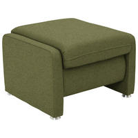 HOCKER Textil Grün  - Alufarben/Grün, Konventionell, Textil/Metall (67/44/58cm) - Beldomo Comfort