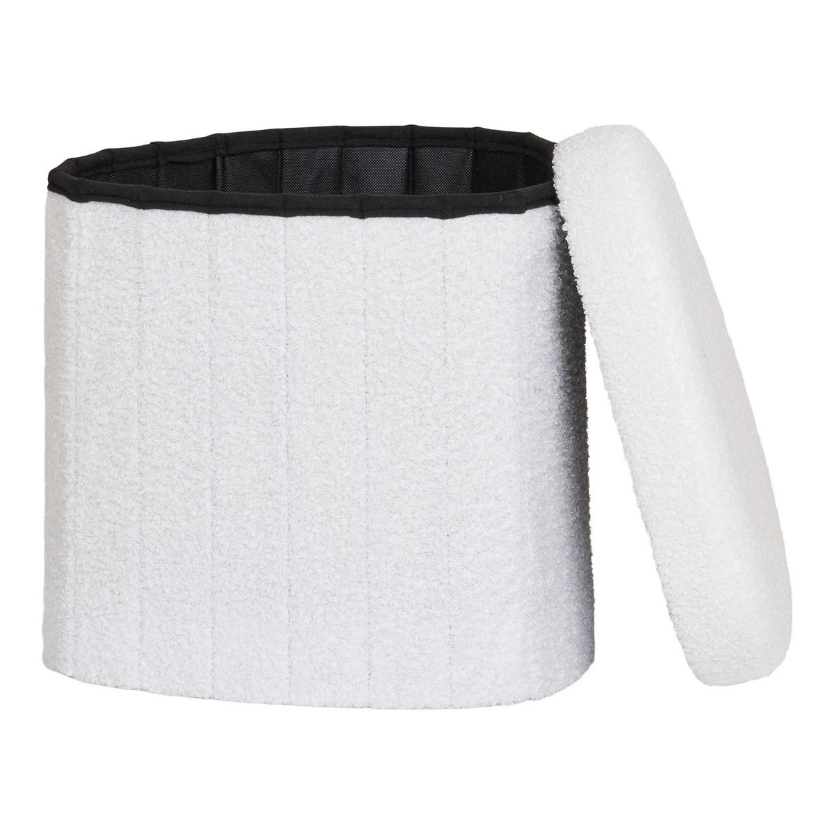 POUF in Weiß Textil  - Weiß, Basics, Textil (42,5/37,5/36,5cm)