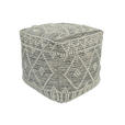 POUF Flachgewebe geometrisch 45/45/45 cm  - Grau, LIFESTYLE, Textil (45/45/45cm) - Linea Natura