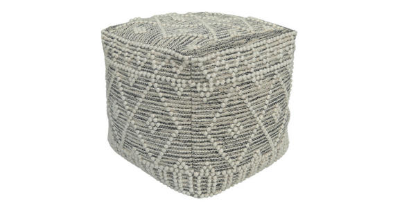 POUF Flachgewebe geometrisch 45/45/45 cm  - Grau, LIFESTYLE, Textil (45/45/45cm) - Linea Natura