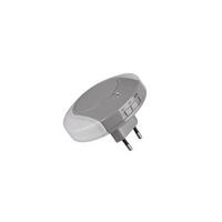 LAMPA ZA UTIČNICU - siva/bela, Osnovno, plastika (9cm)