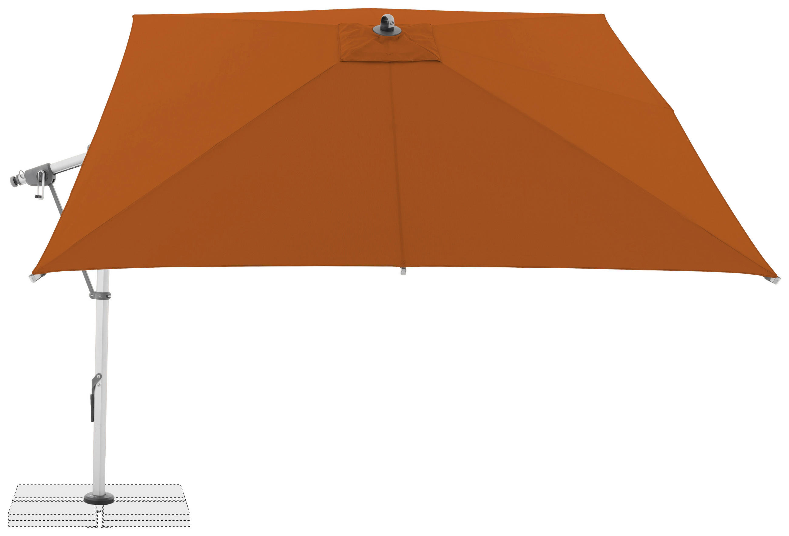 AMPELSCHIRM 300x300 cm  - Terracotta/Hellgrau, Basics, Textil/Metall (300/300cm) - Doppler
