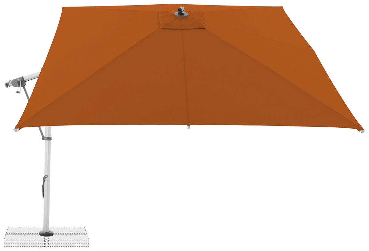 AMPELSCHIRM 300x300 cm  - Terracotta/Hellgrau, Basics, Textil/Metall (300/300cm) - Doppler