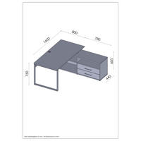 ECKSCHREIBTISCH 160/158/75 cm Weiß, Dunkelgrau Kabeldurchlass, Stauraum, seitenverkehrt montierbar  - Dunkelgrau/Weiß, Basics, Holzwerkstoff/Metall (160/158/75cm) - Novel