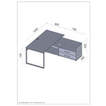 ECKSCHREIBTISCH 160/158/75 cm Weiß, Dunkelgrau Kabeldurchlass, Stauraum, seitenverkehrt montierbar  - Dunkelgrau/Weiß, Basics, Holzwerkstoff/Metall (160/158/75cm) - Novel