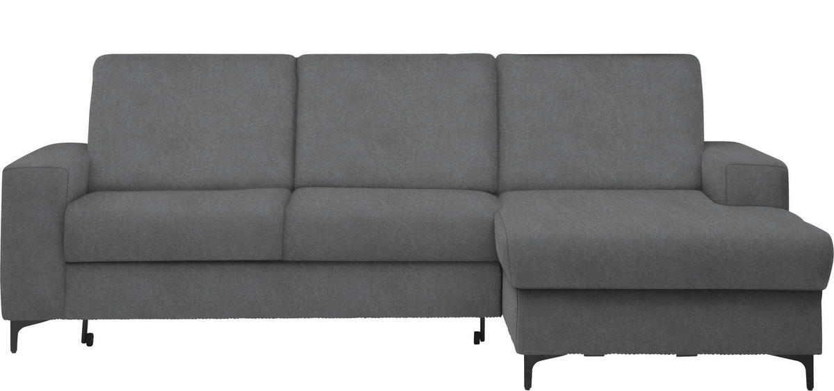 HÖRNSOFFA i velour grå  - svart/grå, Klassisk, metall/textil (247/167cm) - MID.YOU