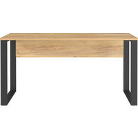 SCHREIBTISCH 150/60/74 cm Schwarz, Eichefarben   - Eichefarben/Schwarz, Design, Holzwerkstoff/Metall (150/60/74cm) - Germania