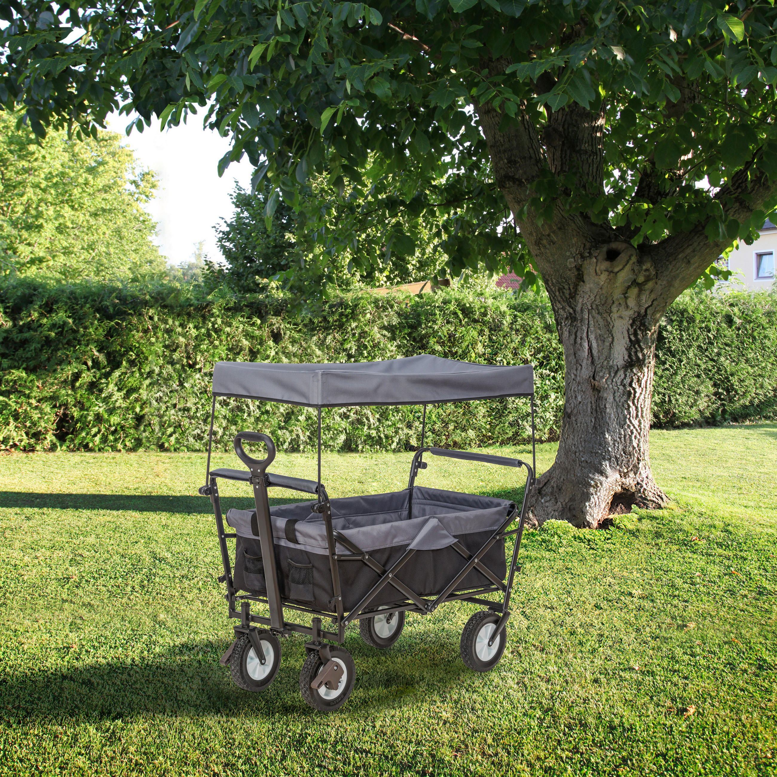 BOLLERWAGEN 100/50/102 cm  - Schwarz/Grau, Basics, Kunststoff/Textil (100/50/102cm) - My Baby Lou