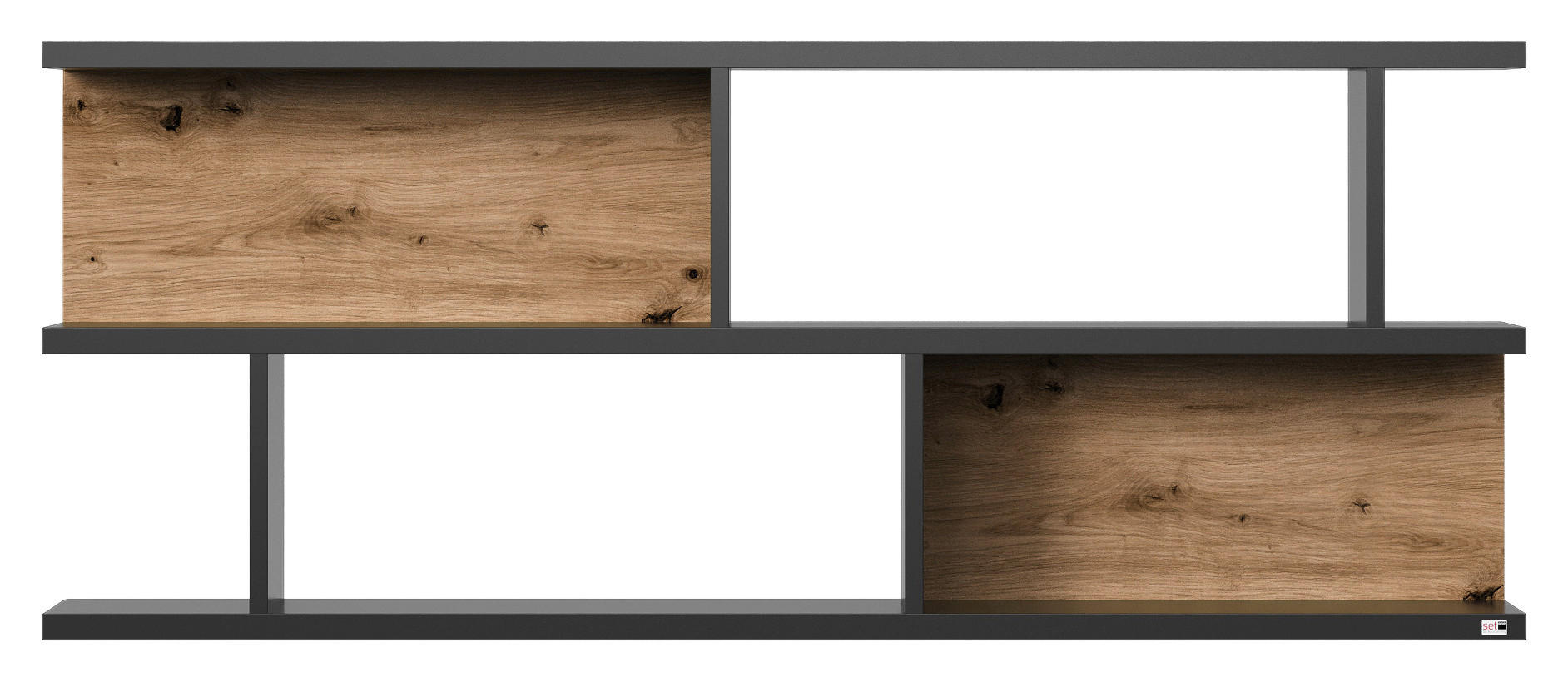 HÄNGEELEMENT Graphitfarben, Eiche Artisan  - Eichefarben/Graphitfarben, Design, Holzwerkstoff (150/60,6/20cm) - SetOne by Musterring