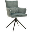 ARMLEHNSTUHL  in Eisen Velours  - Salbeigrün/Schwarz, Design, Textil/Metall (58/91/62cm) - Dieter Knoll