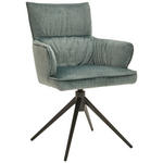 ARMLEHNSTUHL  in Eisen Velours  - Salbeigrün/Schwarz, Design, Textil/Metall (58/91/62cm) - Dieter Knoll