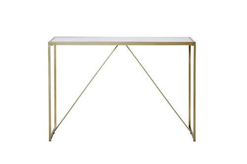 KONSOLENTISCH in Metall, Holzwerkstoff 111/30/76 cm - Goldfarben/Weiß, KONVENTIONELL, Holzwerkstoff/Metall (111/30/76cm) - Livetastic
