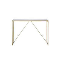 KONSOLENTISCH in Metall, Holzwerkstoff 111/30/76 cm    - Goldfarben/Weiß, KONVENTIONELL, Holzwerkstoff/Metall (111/30/76cm) - Livetastic