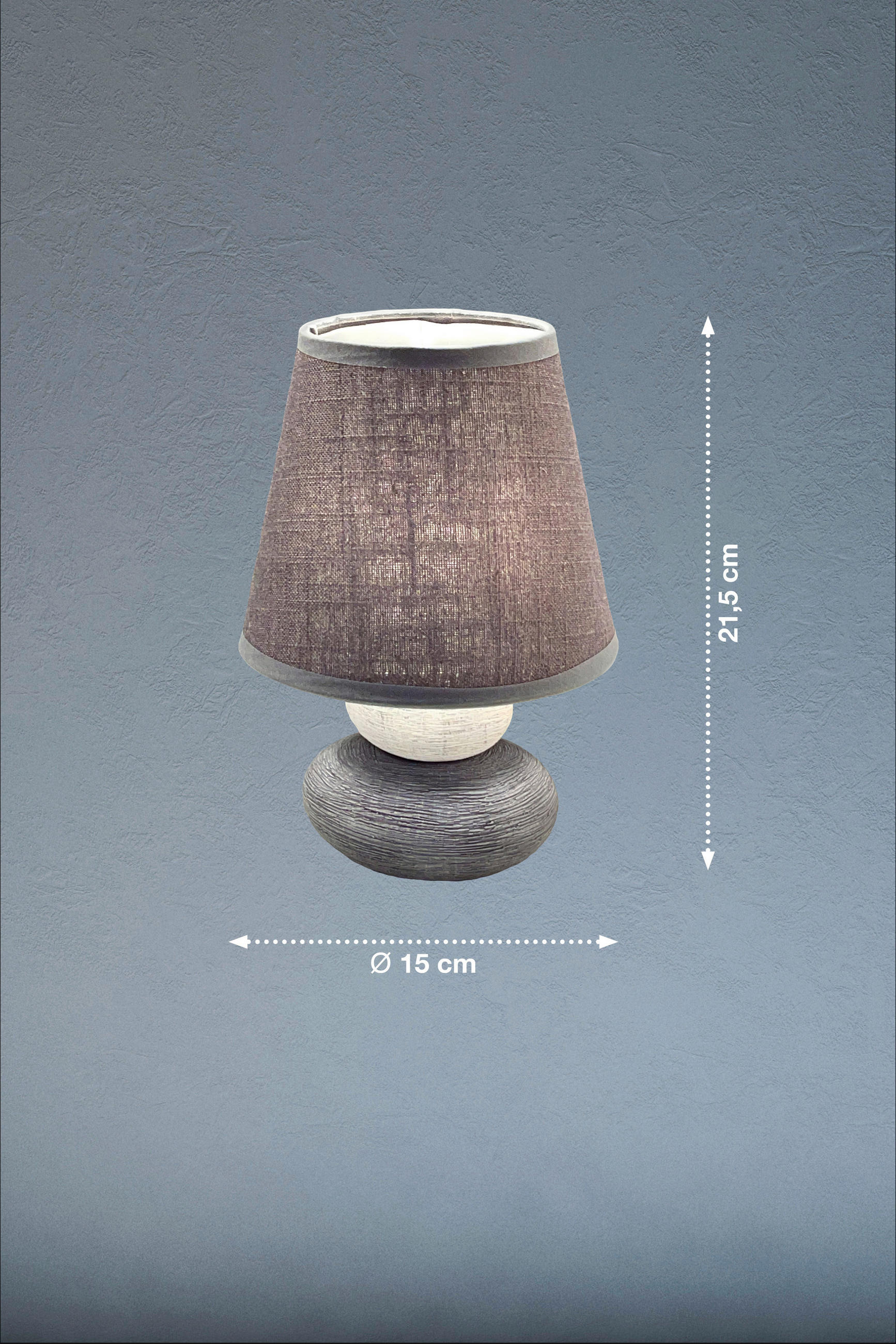 STOLNÁ LAMPA, E14, 25/33,50 cm  - hnedá/svetlohnedá, Basics, textil/keramika (25/33,50cm) - Fischer & Honsel