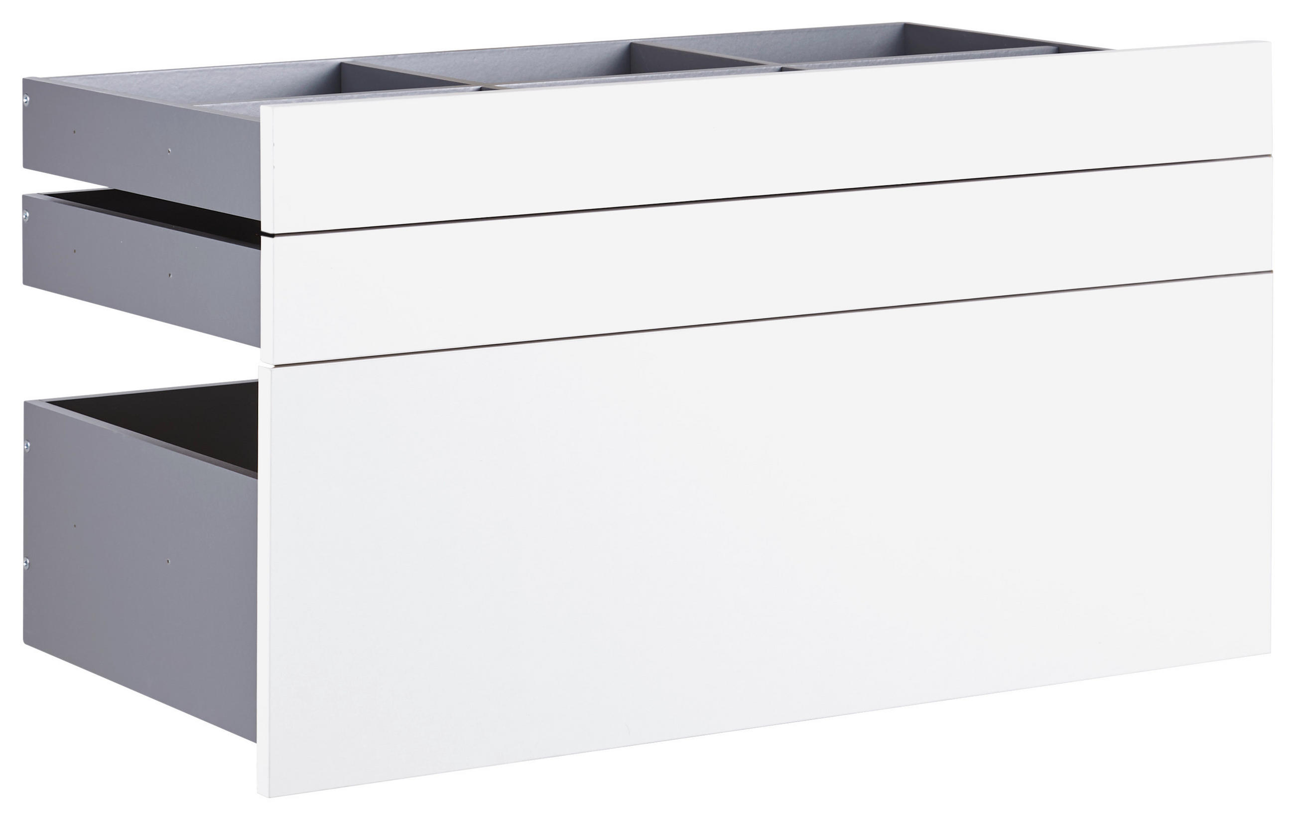 SADA ZÁSUVEK, bílá, 90,9/50,3/46,8 cm - bílá, Konvenční, kompozitní dřevo (90,9/50,3/46,8cm) - Hom`in