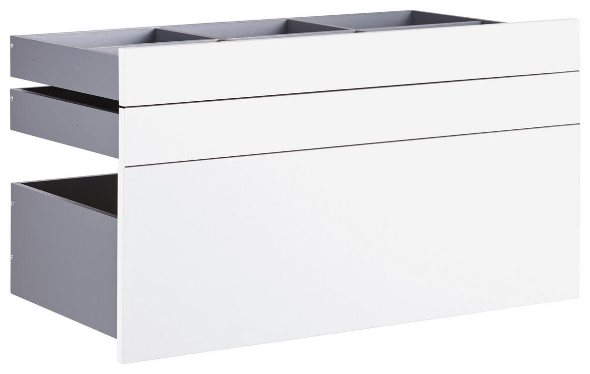 SCHUBLADENSET 90,9/50,3/46,8 cm Weiß  - Weiß, KONVENTIONELL, Holzwerkstoff (90,9/50,3/46,8cm) - Hom`in