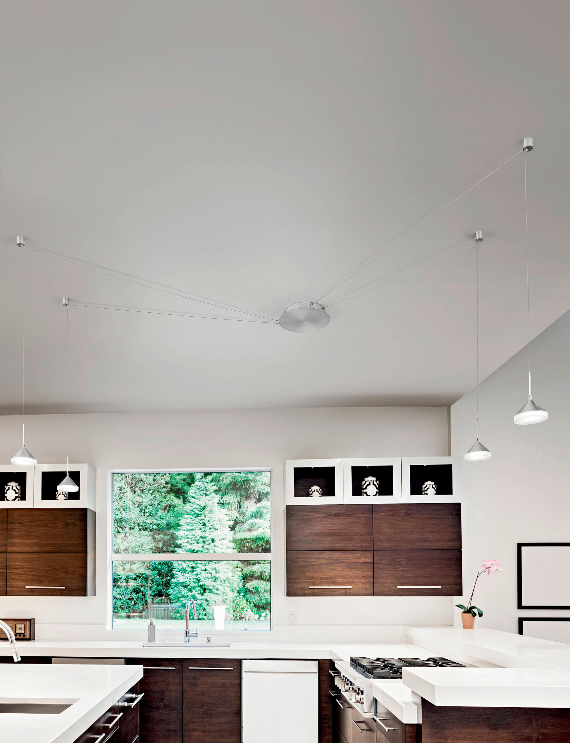LED-PENDELLEUCHTE Isabella 650/350 cm   - Alufarben, Design, Metall (650/350cm) - Fabas Luce