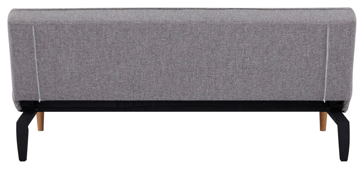 SCHLAFSOFA in Webstoff Hellgrau  - Hellgrau/Schwarz, Design, Holz/Kunststoff (180/77/87cm) - MID.YOU