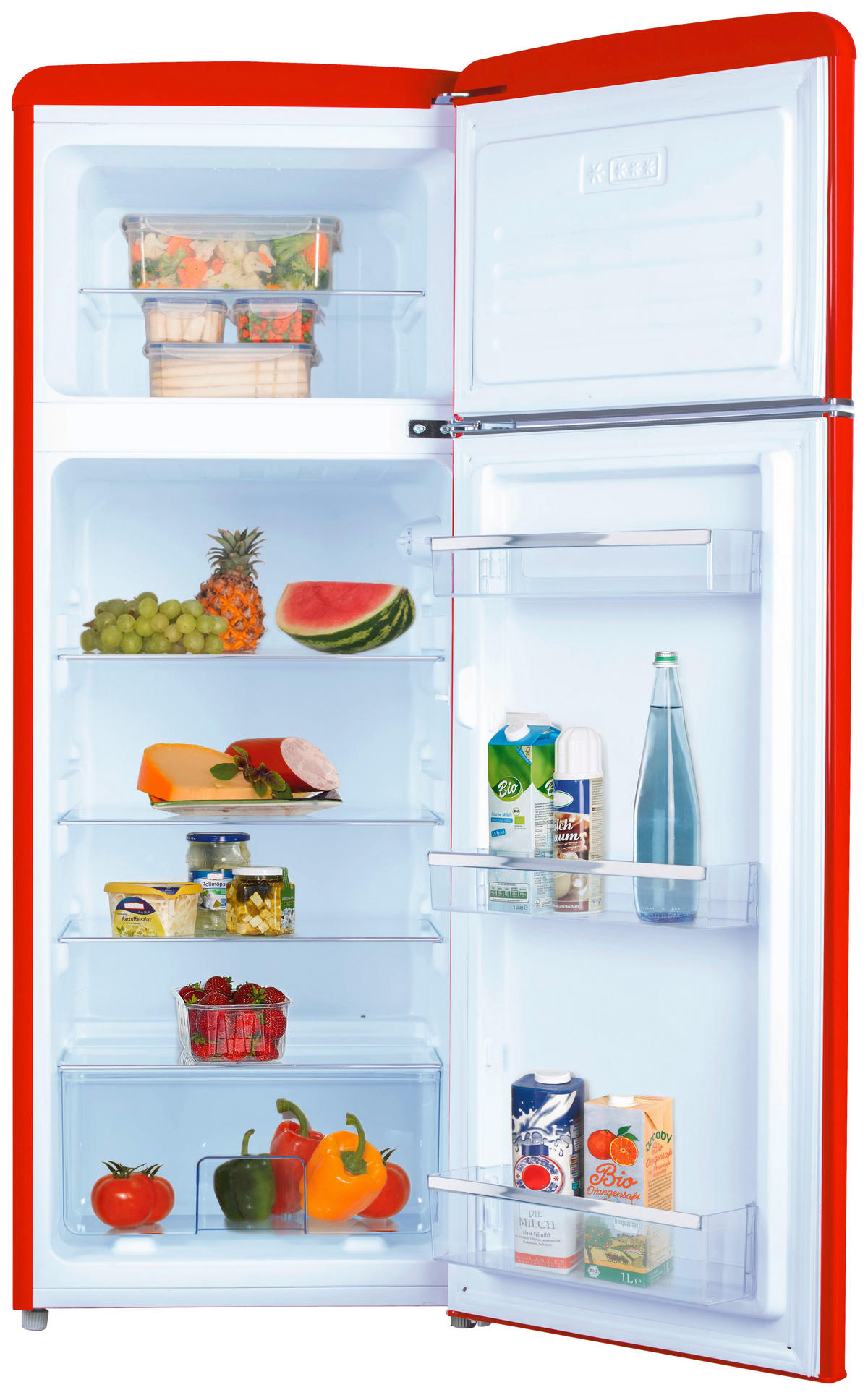 KÜHL-GEFRIER-KOMBINATION 55/144/61,5 cm KGC15630R  - Rot, Basics, Metall (55/144/61,5cm) - Amica