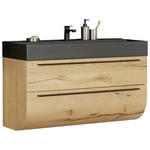 WASCHTISCHKOMBI 121 cm  - Alteiche/Schwarz, MODERN, Holz/Keramik (121cm) - Dieter Knoll