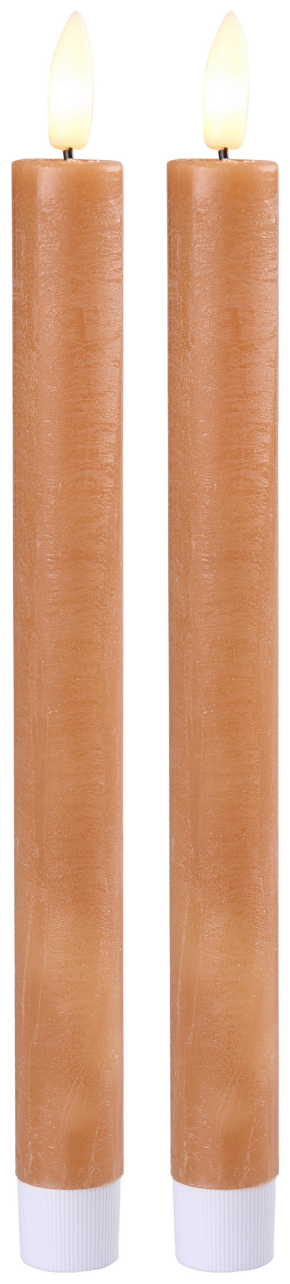 SVIEČKA S LED DIÓDOU  - svetlohnedá, Basics, plast/prírodné materiály (2,2/24,5cm) - Ambia Home