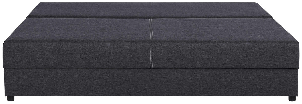 SCHLAFSOFA  mit Liegefunktion, Rücken echt Dunkelgrau  - Dunkelgrau/Schwarz, Design, Kunststoff/Textil (190/80/75cm) - P & B