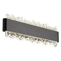 LED-WANDLEUCHTE 120/8/4 cm   - Klar/Schwarz, Design, Kunststoff/Metall (120/8/4cm) - Globo