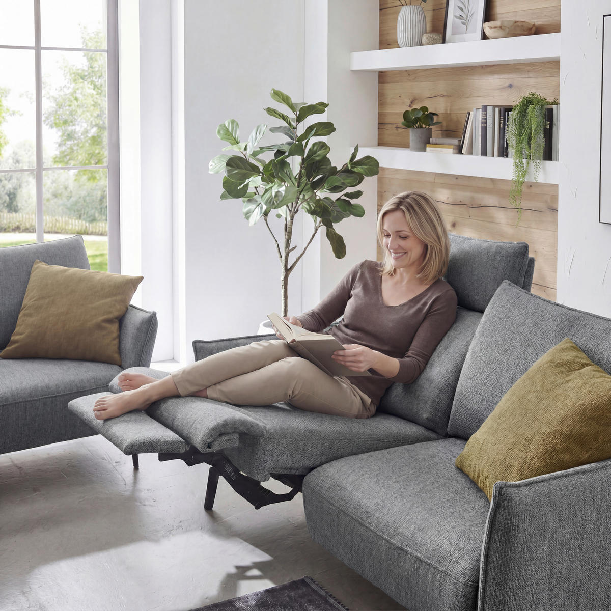 3-SITZER-SOFA Chenille Dunkelgrau  - Dunkelgrau/Schwarz, Konventionell, Textil/Metall (184/90/92cm) - Elegando