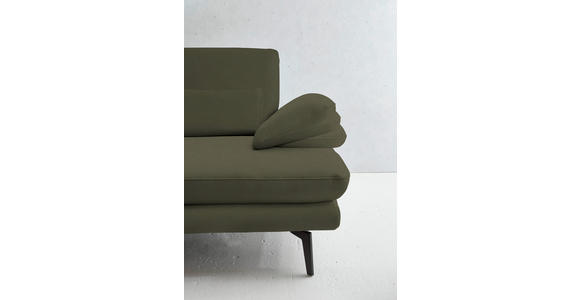 3-SITZER-SOFA in Leder Grün - Schwarz/Grün, Design, Leder/Metall (222/86/104cm) - Dieter Knoll
