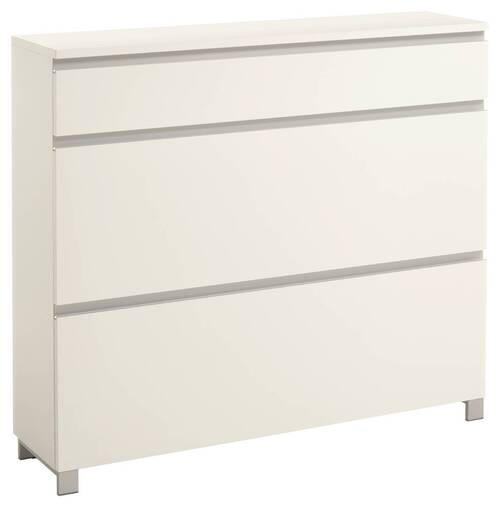 SCHUHSCHRANK 120/108/31 cm  - Silberfarben/Weiß, Design, Holzwerkstoff/Metall (120/108/31cm)