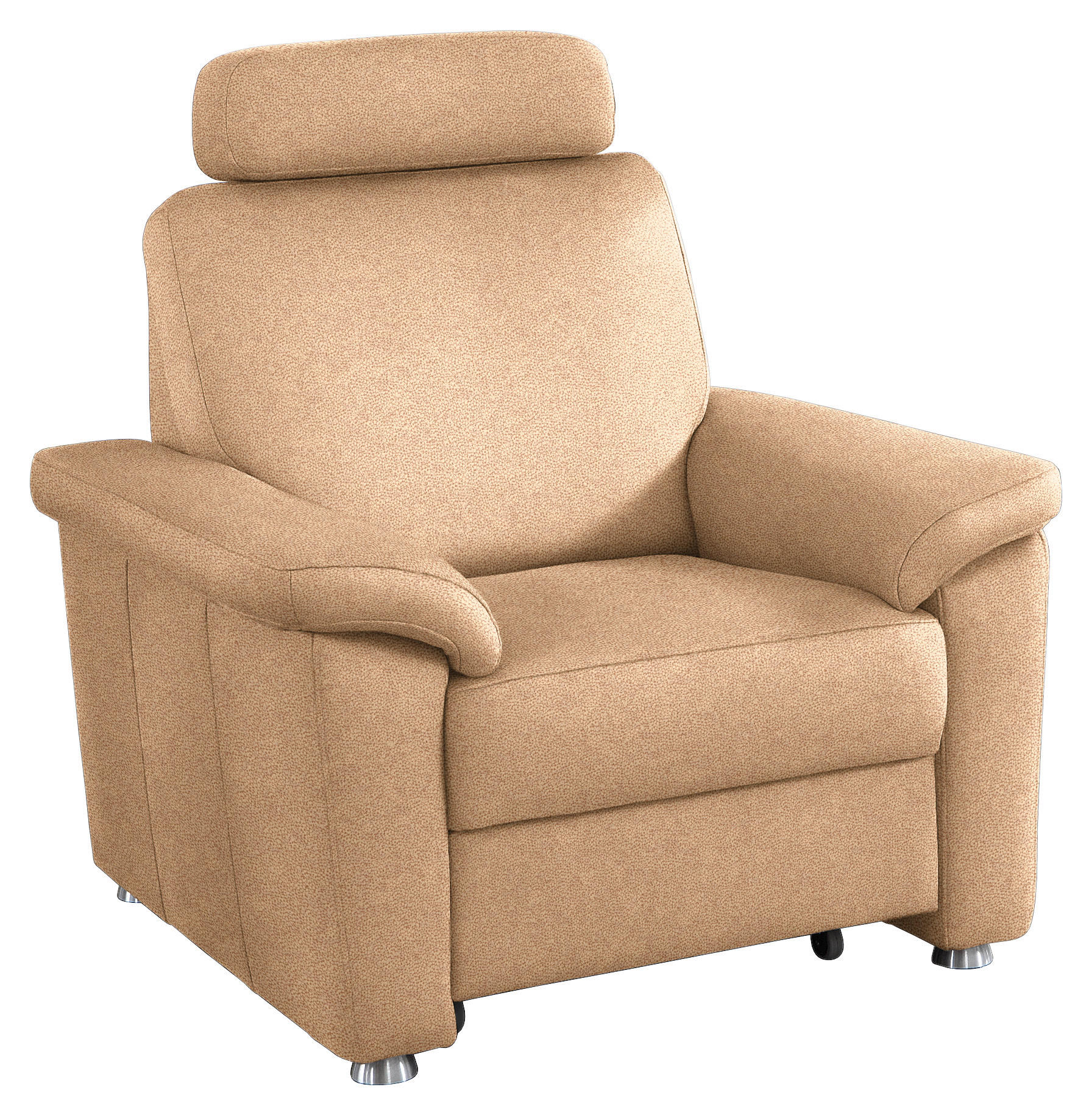 FERNSEHSESSEL in Webstoff Hellbraun  - Hellbraun/Silberfarben, Konventionell, Textil/Metall (102/91/91-159cm) - Beldomo System