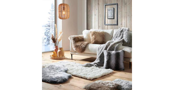 FELLDECKE SILBERFUCHS 150/200 cm - Silberfarben, KONVENTIONELL, Textil/Fell (150/200cm) - Novel