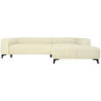 ECKSOFA  in Chenille Creme  279/222 cm  - Creme/Schwarz, KONVENTIONELL, Kunststoff/Textil (279/222cm) - Hom`in