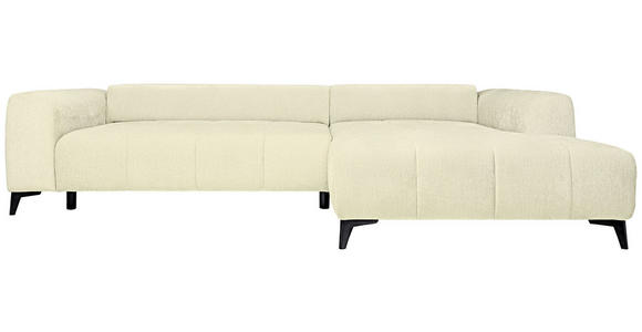 ECKSOFA  in Chenille Creme  279/222 cm  - Creme/Schwarz, KONVENTIONELL, Kunststoff/Textil (279/222cm) - Hom`in