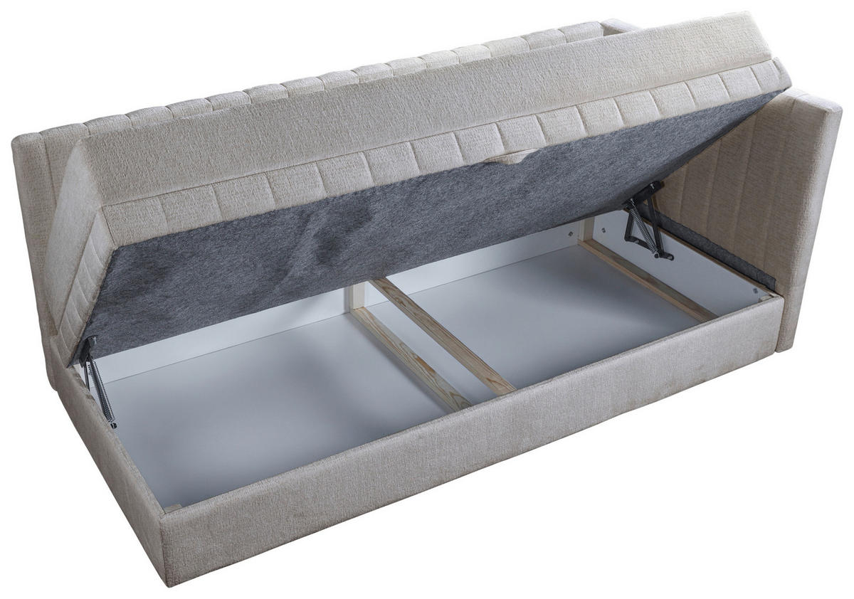 SCHLAFSOFA Chenille, Jacquard Hellgrau  - Hellgrau/Schwarz, Design, Kunststoff/Textil (212/83/99cm) - MID.YOU