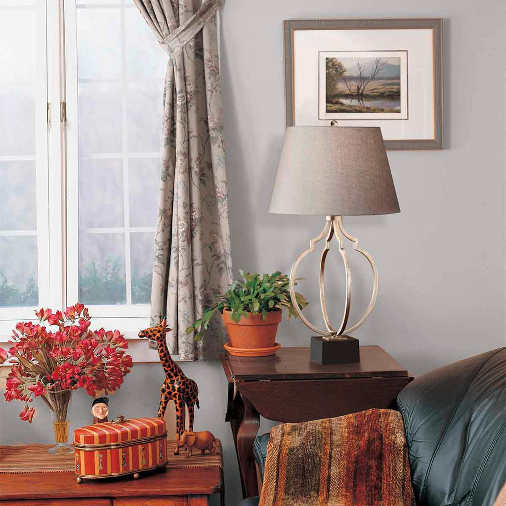 Thumbnail - Elstead Lighting Tischleuchte Elstead Grandeur, Grau, Metall, Textil, 78.1 cm, Grüner Punkt, RoHS, Lampen & Leuchten, In...