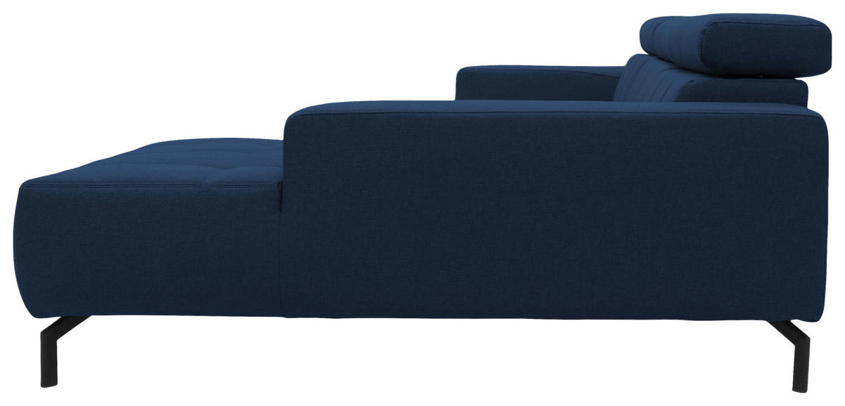 ECKSOFA in Webstoff Dunkelblau  292/175 cm  - Schwarz/Dunkelblau, Design, Textil/Metall (292/175cm) - MID.YOU