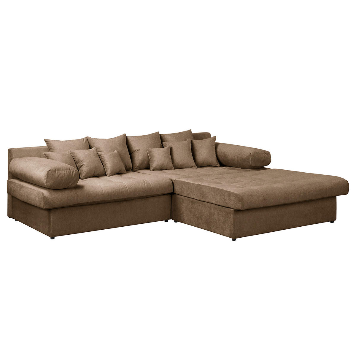 ECKSOFA Naomi Braun Mikrofaser Rückenkissen  - Schwarz/Braun, Design, Kunststoff/Textil (284/243cm) - P & B